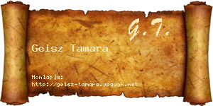 Geisz Tamara névjegykártya